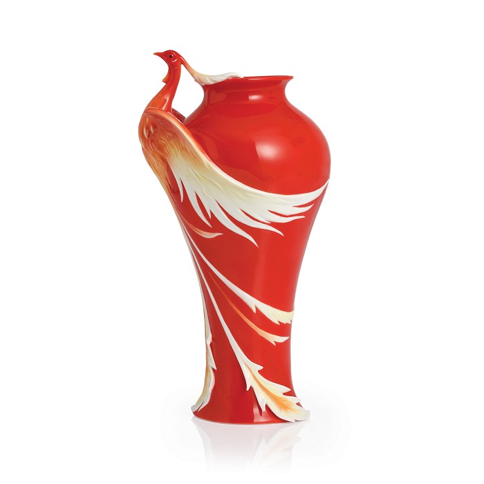 Franz Porcelain Phoenix in Flight bird large vase Fine Porcelain