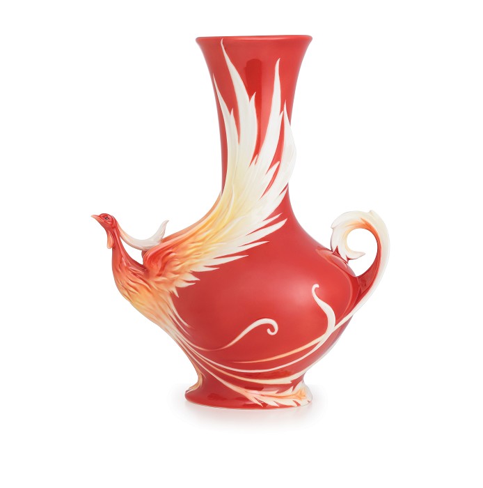 Franz Porcelain Phoenix in Flight bird mid size vase Fine Porcelain