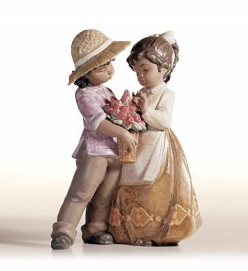 A CHILD'S PRESENT by Retired Lladro Image is watermarked for copyright protection and is not present on the actual art work.