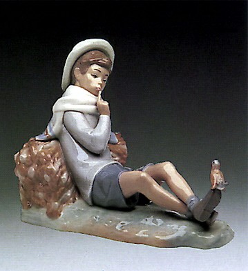Shepherd with Bird 1970-85 by Lladro Image is watermarked for copyright protection and is not present on the actual art work.