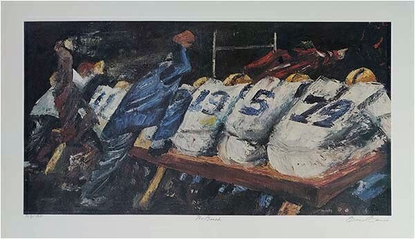 Ernie Barnes The Bench Artist Signed African American Art
