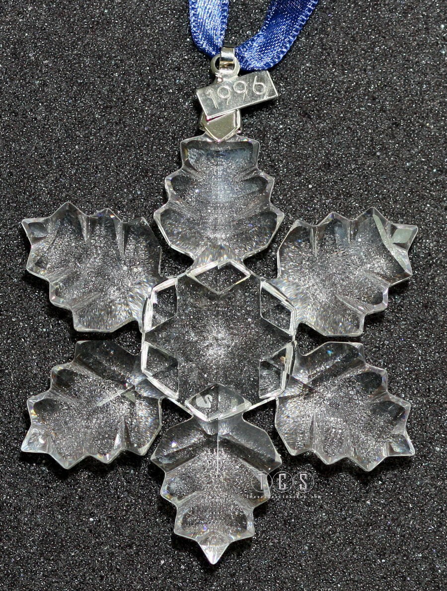 1996 Snowflake Ornament by Swarovski Image is watermarked for copyright protection and is not present on the actual art work.