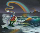 Mickey Colors the World Giclee on Canvas