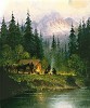 G Harvey&nbsp;Camp in the Tetons by G. Harvey Canvas  Signed & Numbered