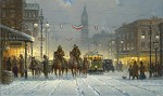 G Harvey&nbsp;Snowy Tracks by G. Harvey Giclee on Canvas  Artist Proof