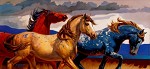 Nancy Glazier&nbsp;Carousel Horses III by Nancy Glazier Canvas  Signed & Numbered