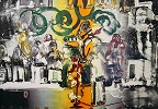 Romare Bearden&nbsp;Introduction for a Blues Artist Signed