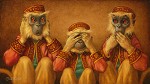 Scott Gustafson_Hear No Evil, See No Evil, Speak No Evil, LIMITED EDITION CANVAS