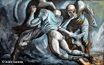 THE PULLING GUARD GICLEE by Ernie Barnes