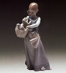 Lladro Girl_with_basket_of_puppies_1974-96&nbsp;1311G 