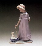 Lladro Girl_with_toy_wagon_1980-97&nbsp;5044G 