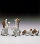Lladro Mini_puppies_(set_of_3)_v_rare_1985-90&nbsp;5311G 