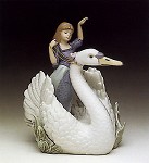 Lladro Swan_and_the_princess_1990-94__________&nbsp;5705G 