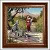 Woman at the Well Framed Canvas by Brian Jekel