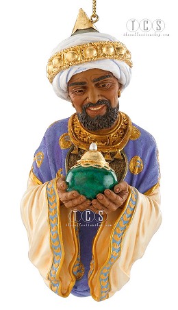 The Wise Man With Frankincense 2010 Annual Club Ornament by Ebony Visions Image is watermarked for copyright protection and is not present on the actual art work.