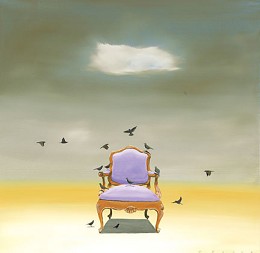 The Catbird Seat by Robert Deyber Image is watermarked for copyright protection and is not present on the actual art work.