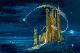 The Gold Castle Giclee On Canvas by Peter / Harrison Ellenshaw Image is watermarked for copyright protection and is not present on the actual art work.