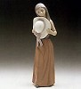 Lladro Bashful-Girl With With Straw Hat