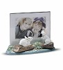 Retired Lladro&nbsp;Landscape Frame(garden Bunnies