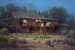 G Harvey Bunkhouse Lights Giclee On Canvas