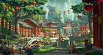 DreamWorks Animation&nbsp;Village Marketplace Kung Fu Panda Giclee On Canvas