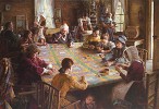 Morgan Westling The Quilting Bee 19th Century Americana Limited Edition Canvas