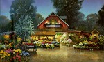 Paul Landry Evening At The Flower Market Limited Edition Print