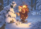 Scott Gustafson&nbsp;Woodland Santa, Limited Edition Canvas