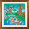 Manuel Hernandez&nbsp;Friends In The Woods Lithograph On Paper