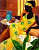 Keith Mallett&nbsp;Woman With Blue Vase Giclee