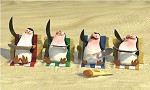 DreamWorks Animation&nbsp;The Penguins Of Madagascar Skipper, Rico And Private On The Beach Giclee On Canvas