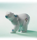 Lladro ATTENTIVE POLAR BEAR W/FLWRS-6354.