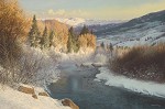 Misty Crossing By Bob Wygant Giclee On Canvas  Artist Proof by Bob Wyngant