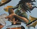 Dreads And Drums 12x16 Giclee On Canvas by David Garibaldi