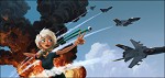 Monster Vs Aliens Susan On Fire Giclee On Paper by DreamWorks Animation