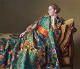 The Peacock Kimono By Evan Wilson Giclee On Canvas  Grande Edition by Evan Wilson