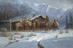 Line Shack Cowhands By G. Harvey Giclee On Canvas  Artist Proof by G Harvey
