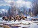 Camp Meat And Mules By Martin Grelle Giclee On Canvas  Grande Edition by Martin Grelle