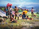 Parasols And Black Powder By Martin Grelle Giclee On Canvas  Signed & Numbered by Martin Grelle