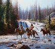 Crows In The Yellowstone By Martin Grelle Giclee On Canvas  Signed & Numbered by Martin Grelle