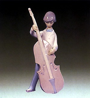 Lladro Boy With Double Bass  1970-81-4615G