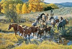 Crossing The Creek By Tim Cox Giclee On Canvas  Artist Proof by Tim  Cox