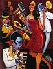 Piano Jam Giclee on Canvas by Tim Rogerson