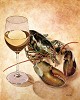 White Wine And Tails... Limited Edition Canvas by Will Bullas