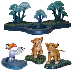 WDCC Disney Classics The Lion King Simba Nala Zazu And Base Porcelain Figurine