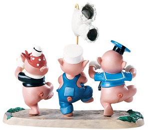WDCC Disney Classics Three Little Pigs Triumphant Trio Porcelain Figurine