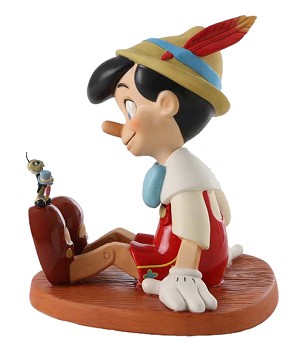 WDCC Disney Classics Pinocchio And Jiminy Cricket Anytime You Need Me, You Know, Just Whistle! 