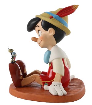 WDCC Disney Classics Pinocchio And Jiminy Cricket Anytime You Need Me, You Know, Just Whistle! Porcelain Figurine