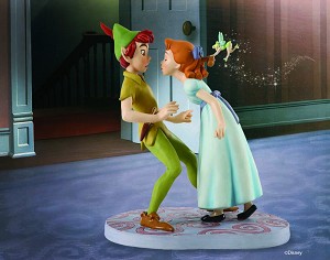 WDCC Disney Classics Peter Pan Peter, Wendy And Tinker Bell: I'm So Happy, I Think I'll Give You A Kiss 