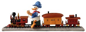 WDCC Disney Classics Out of Scale Donald Duck on Train Backyard Whistle Stop Porcelain Figurine